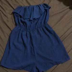 Size Medium blue strapless romper